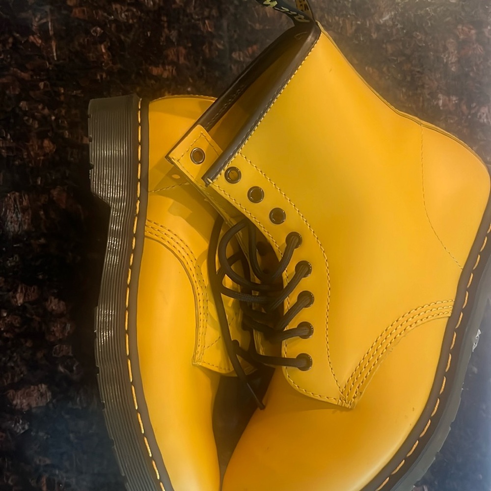 Dr. Martens Yellow Lace Boots -Size 10